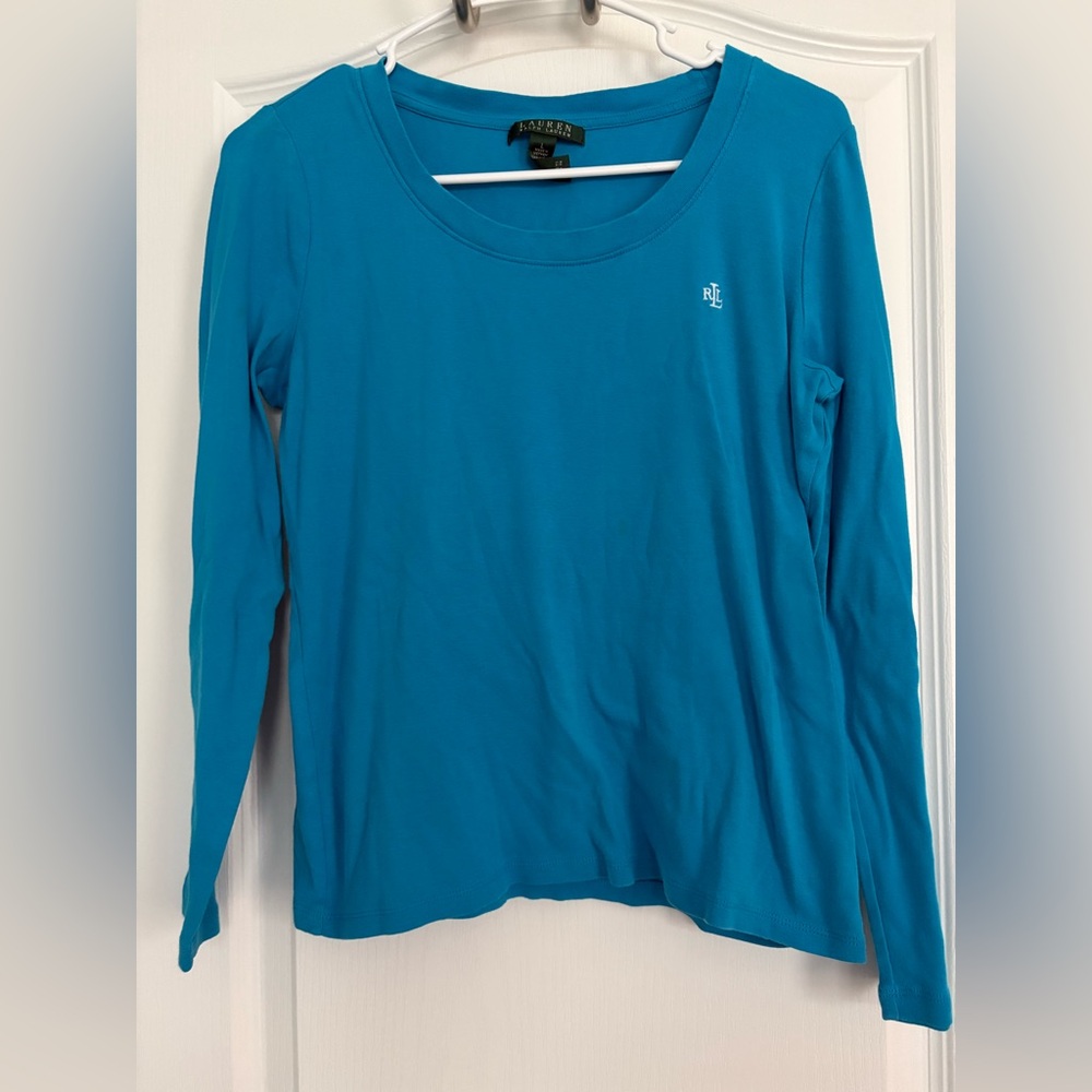 Ralph Lauren woman’s Large blue long sleeve shirt